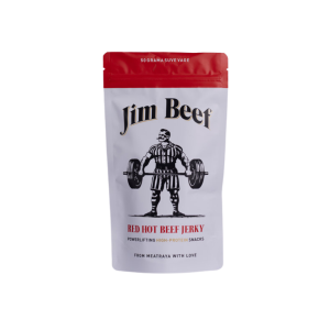 Jim Beef - Crispy Beef Jerky - 65% proteina - Red Hot 40g