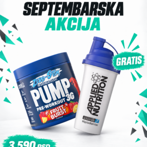 Applied Nutrition - Pump 3G Fruit Burst 375g + GRATIS APN Blue Top Shaker